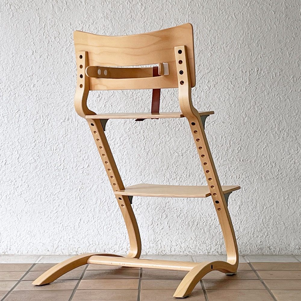 リエンダー Leander ハイチェア ベビーチェア チャイルドチェア 子供椅子 セーフティーバー&レザーベルト付 ナチュラル 定価総額60,500円 ◇