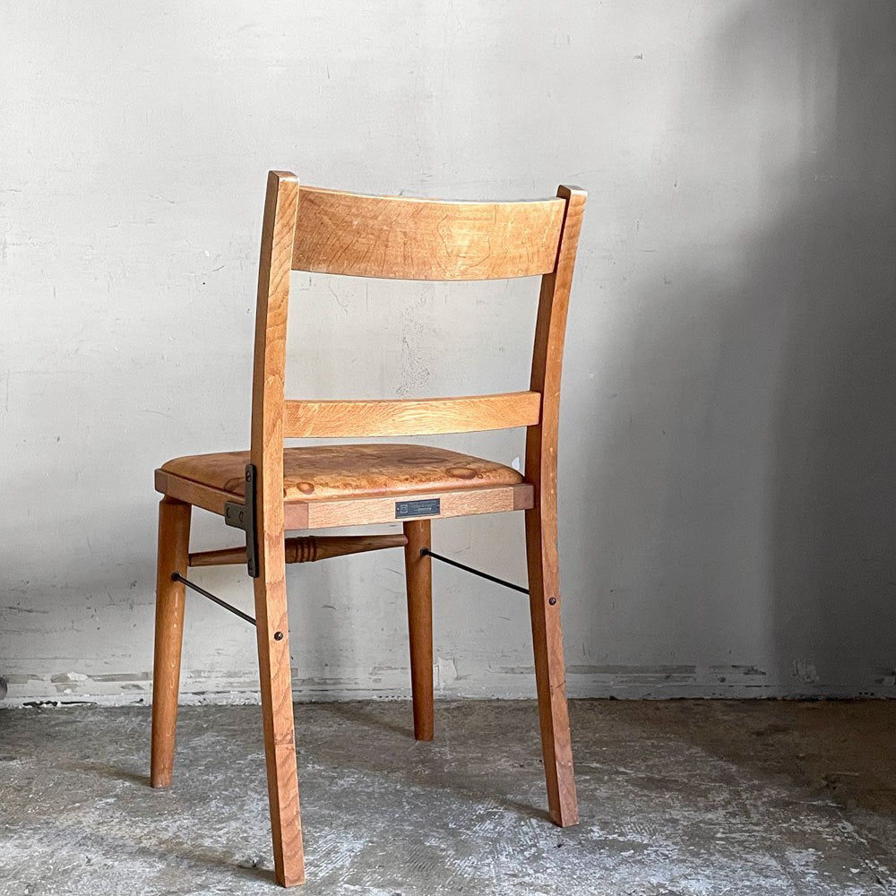 トラックファニチャー TRUCK FURNITURE TS CHAIR ダイニングチェア ナラ無垢材 アイアン 本革 羊革 シープスキン 定価 ￥110,550- ■