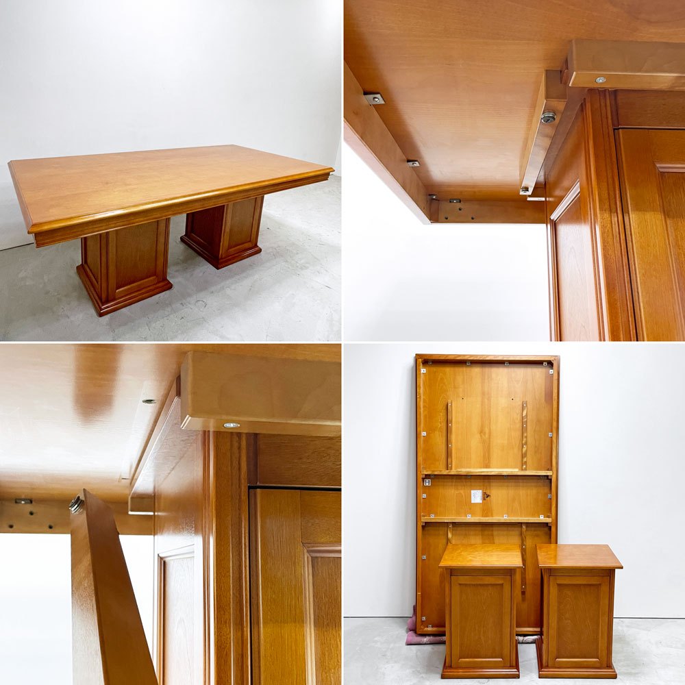 横浜ダニエル LDシリーズ A-322 A-320 ダイニングテーブル 組み立て式 2キャビネット W180cm 樺桜材 元町家具 クラシカルデザイン ●