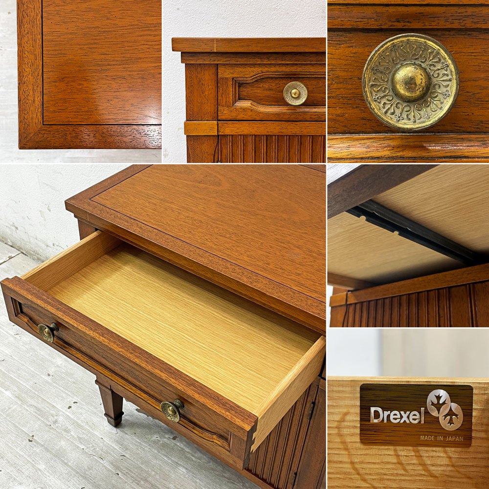 ドレクセルヘリテイジ DREXEL HERITAGE トライユン Triune ナイトテーブル サイドテーブル キャビネット 花台 飾り棚 マホガニー 米国 B ●