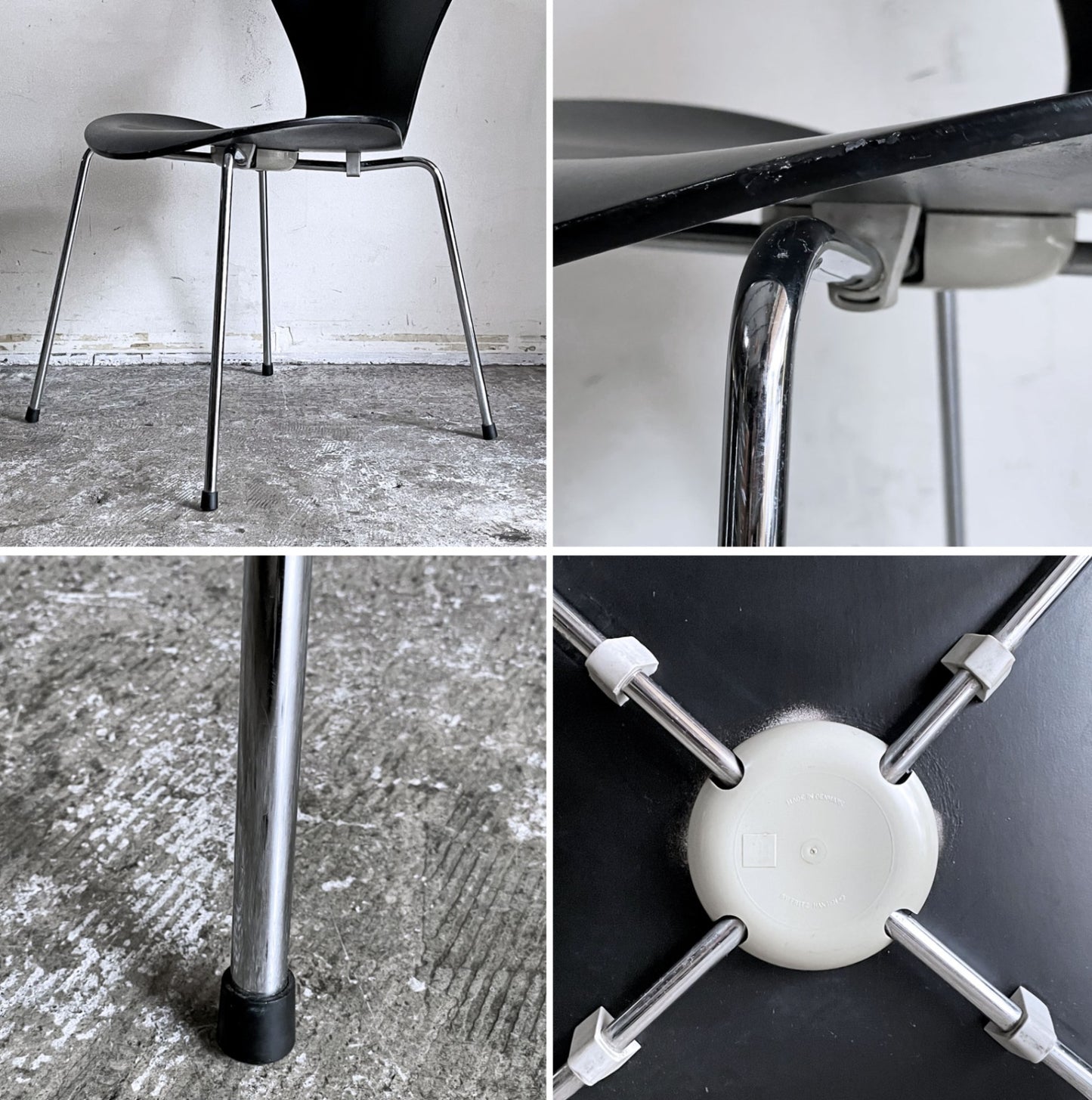 フリッツハンセン Fritz Hansen セブンチェア ブラックラッカー アルネ・ヤコブセン スタッキングチェア デンマーク 1997年製 D ■