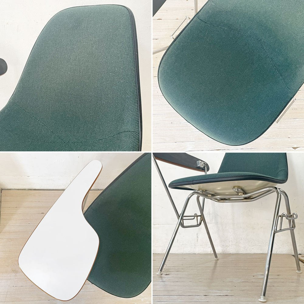 ハーマンミラー Herman Miller サイドシェルチェア セカンド 2nd ビンテージ アプホルスター スクールベース スタッキングベース 肘掛けテーブル付 イームズ ミッドセンチュリー C ★