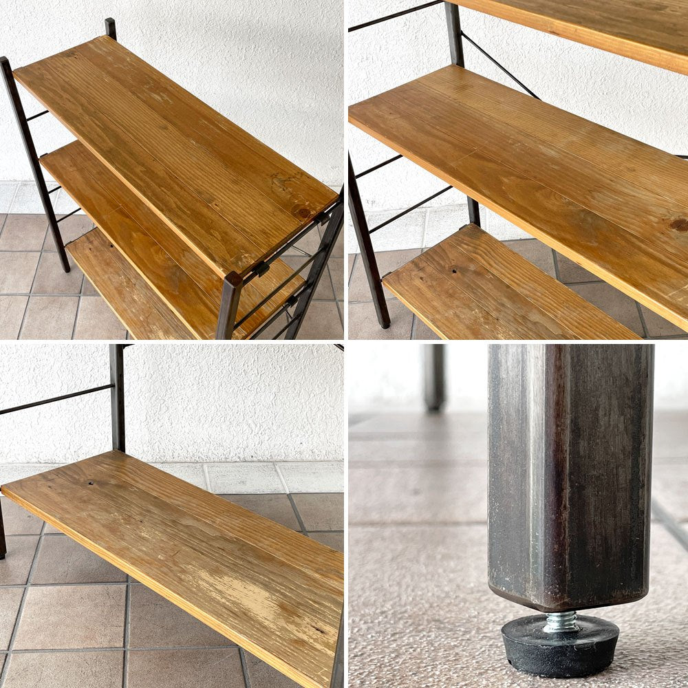 アクメファニチャー ACME Furniture グランビュー GRANDVIEW オープンシェルフ 3段 W85cm ハックベリー材×アイアン インダストリアルデザイン 定価￥52,800- ◇