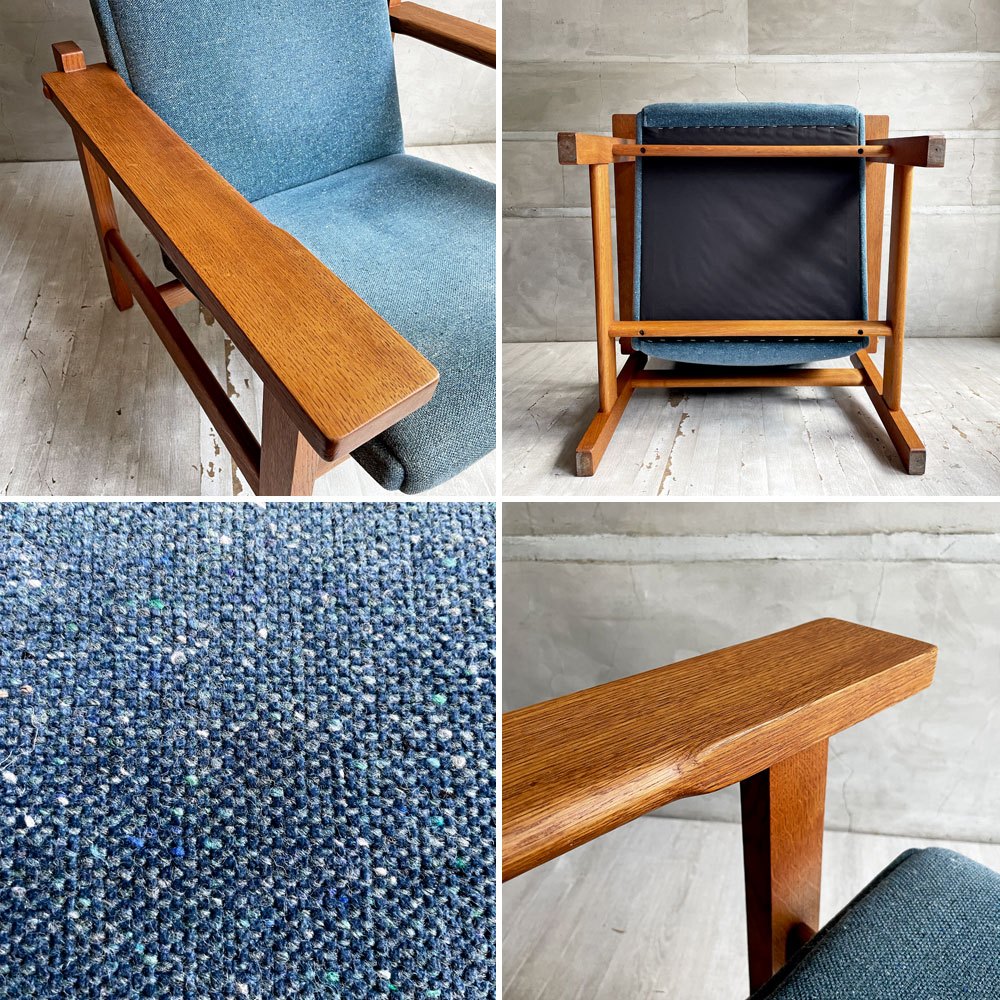 ゲタマ GETAMA GE163A 1Pソファ ラウンジチェア イージーチェア ハイバック オーク無垢材 ハンス・J・ウェグナー ビンテージ 北欧家具 希少 ♪