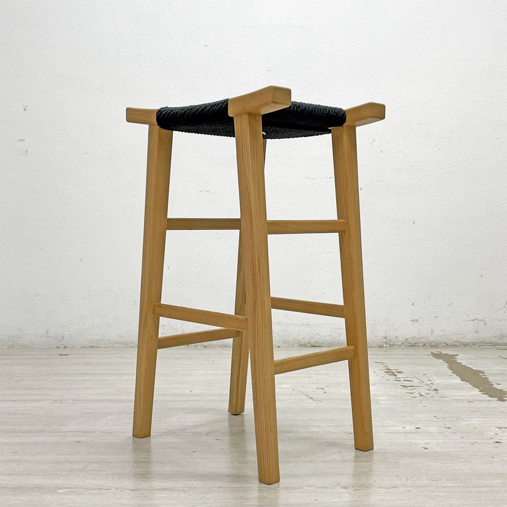 グラフ graf ノープリウス ハイスツール NAUPLIUS HIGH STOOL カウンタースツール ホワイトアッシュ材 ロープ張り 定価61,160円 ●