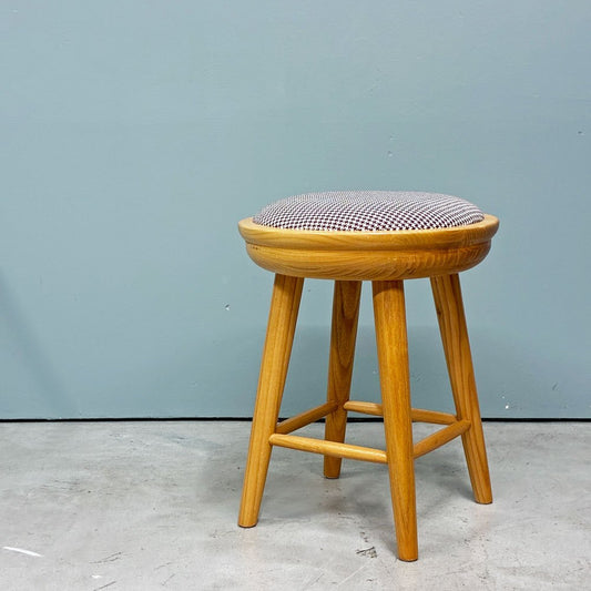 スンカイ材 ラウンドスツール 千鳥格子 無垢材 ウッド ナチュラルテイスト ◎