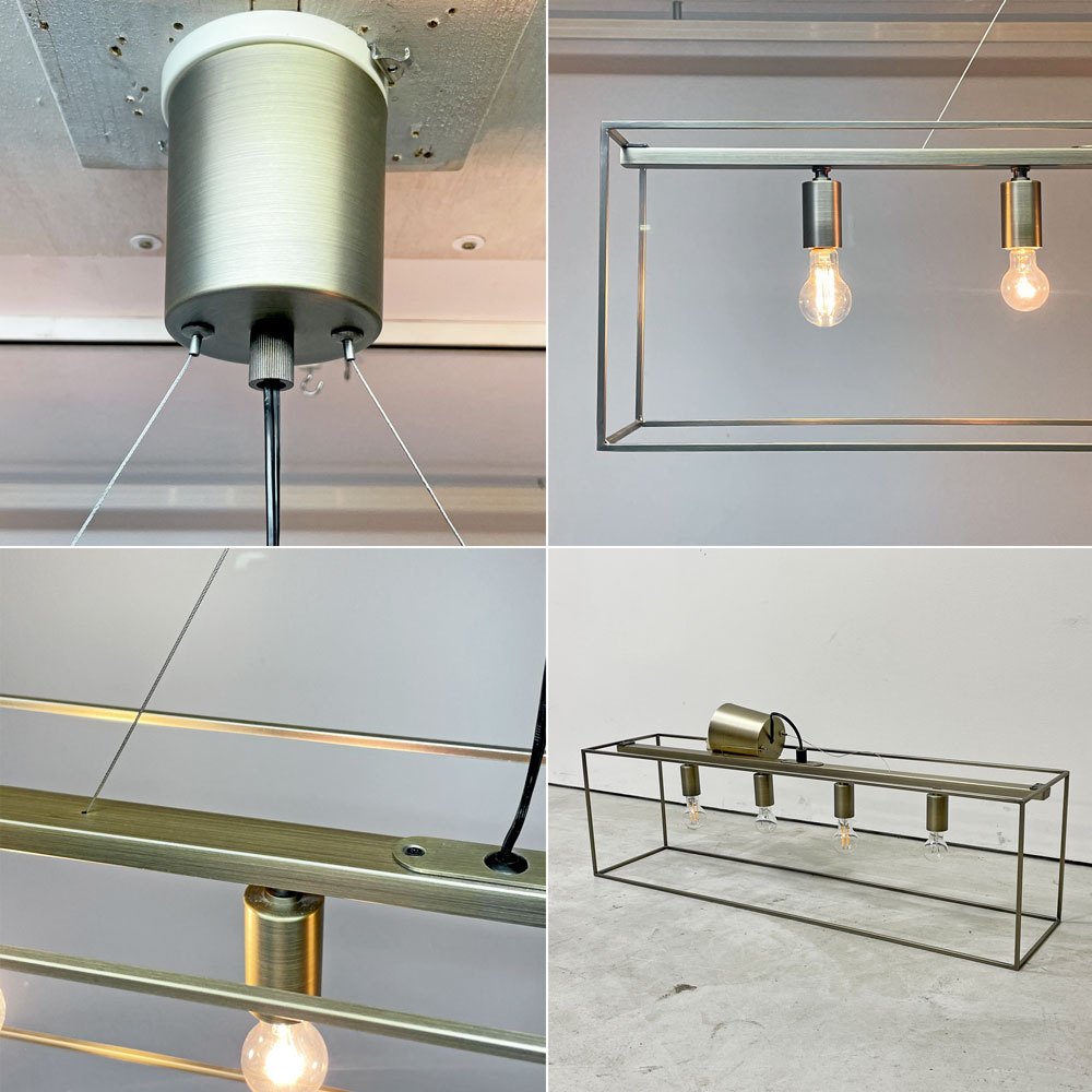 かなでもの KANADEMONO ボックスフレームペンダントライト Box Frame Pendant Light 4灯 Gold ディクラッセ シンプルモダン 定価 ￥41,800- ●