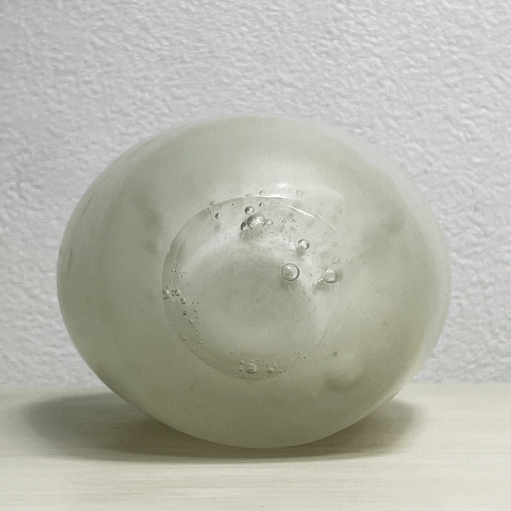 作者不明 unknown ガラス フラワーベース 一輪挿し 花器 H27cm マット加工 マーブル カットサイン有 ●