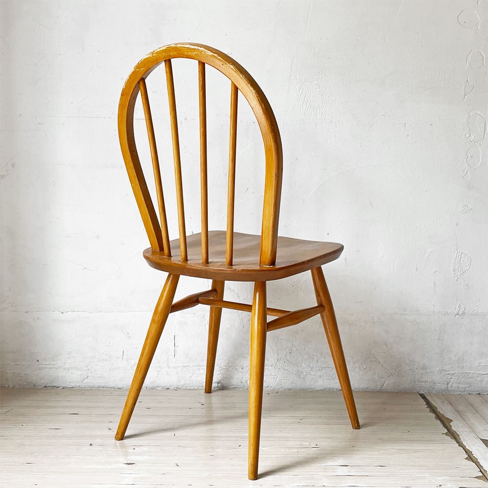 アーコール Ercol フープバックチェア ダイニングチェア スポークバック エルム材 UKビンテージ 英国家具 ★