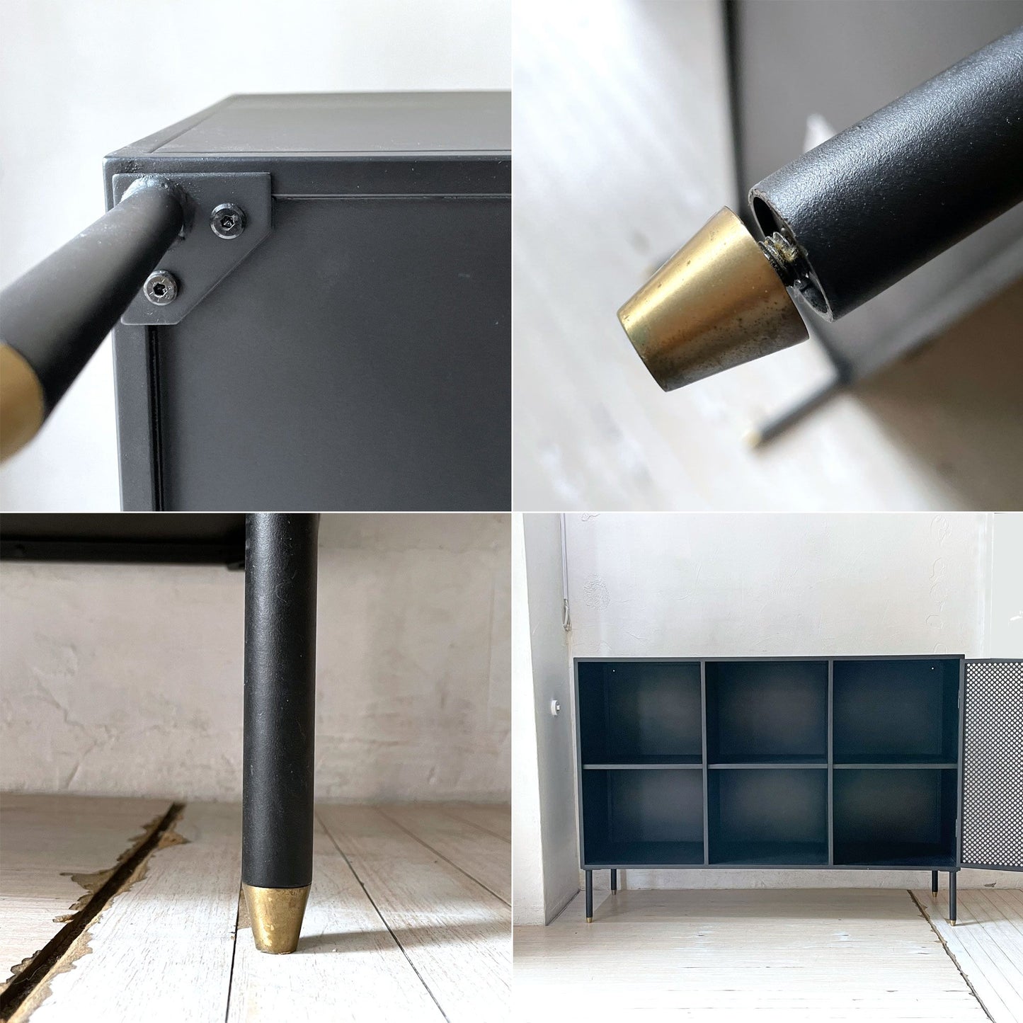 フランフラン Francfranc モダンワークス MODERN WORKS アルバ ワイドキャビネット シェルフ サイドボード スチール製 パンチングメタル ★