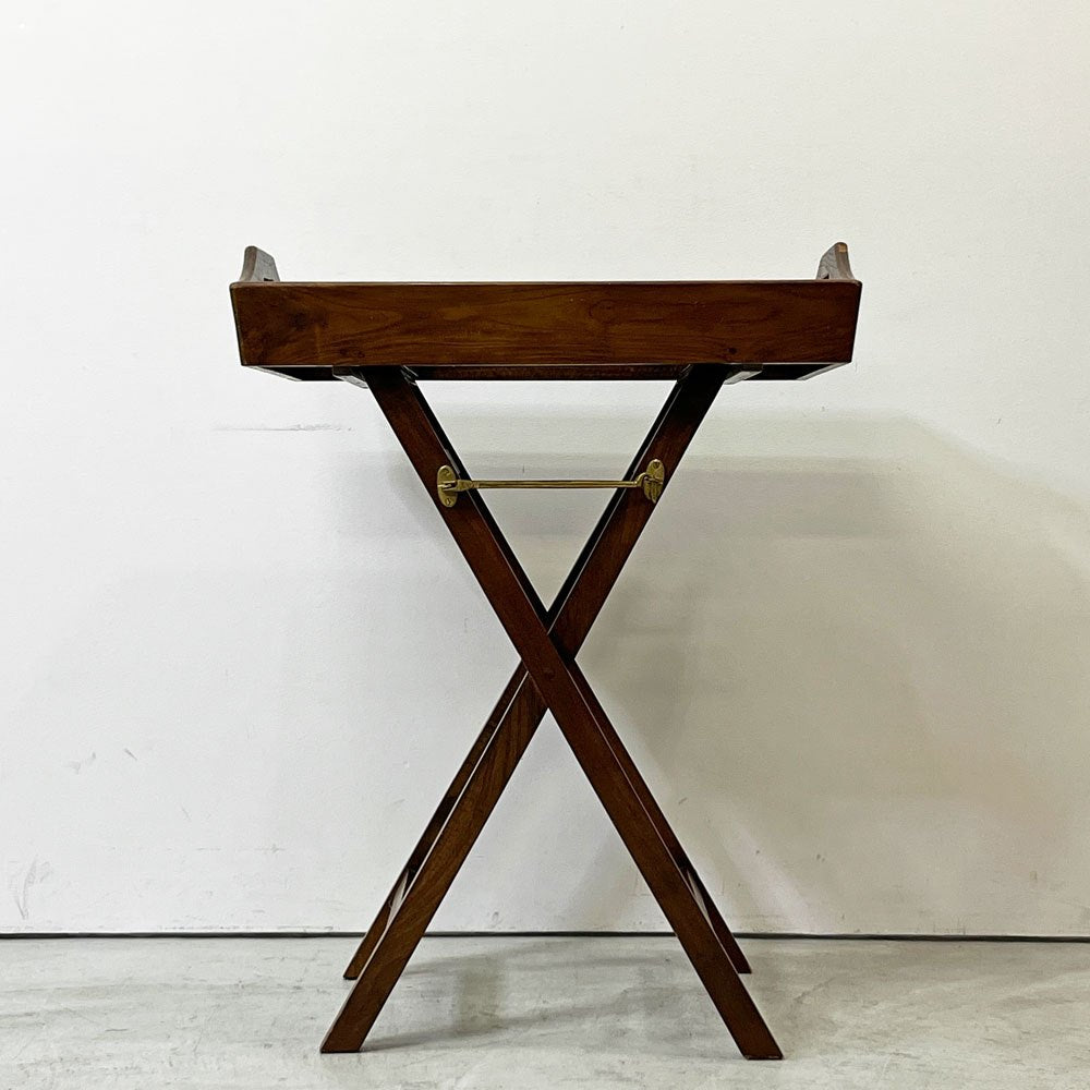 ヒッカドゥワ HIKKADUWA フォールディング トレイテーブル サイドテーブル アジアンチーク無垢材 × バンブー バリ家具 ●