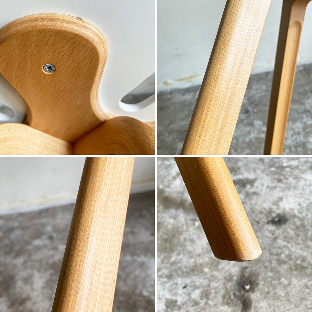 天童木工 Tendo クローバー Clover スツール ハイ ホワイトカラー T-3140MD-WA ビーチ材 MDF スタッキング H44cm 小池智子 国産家具 ■