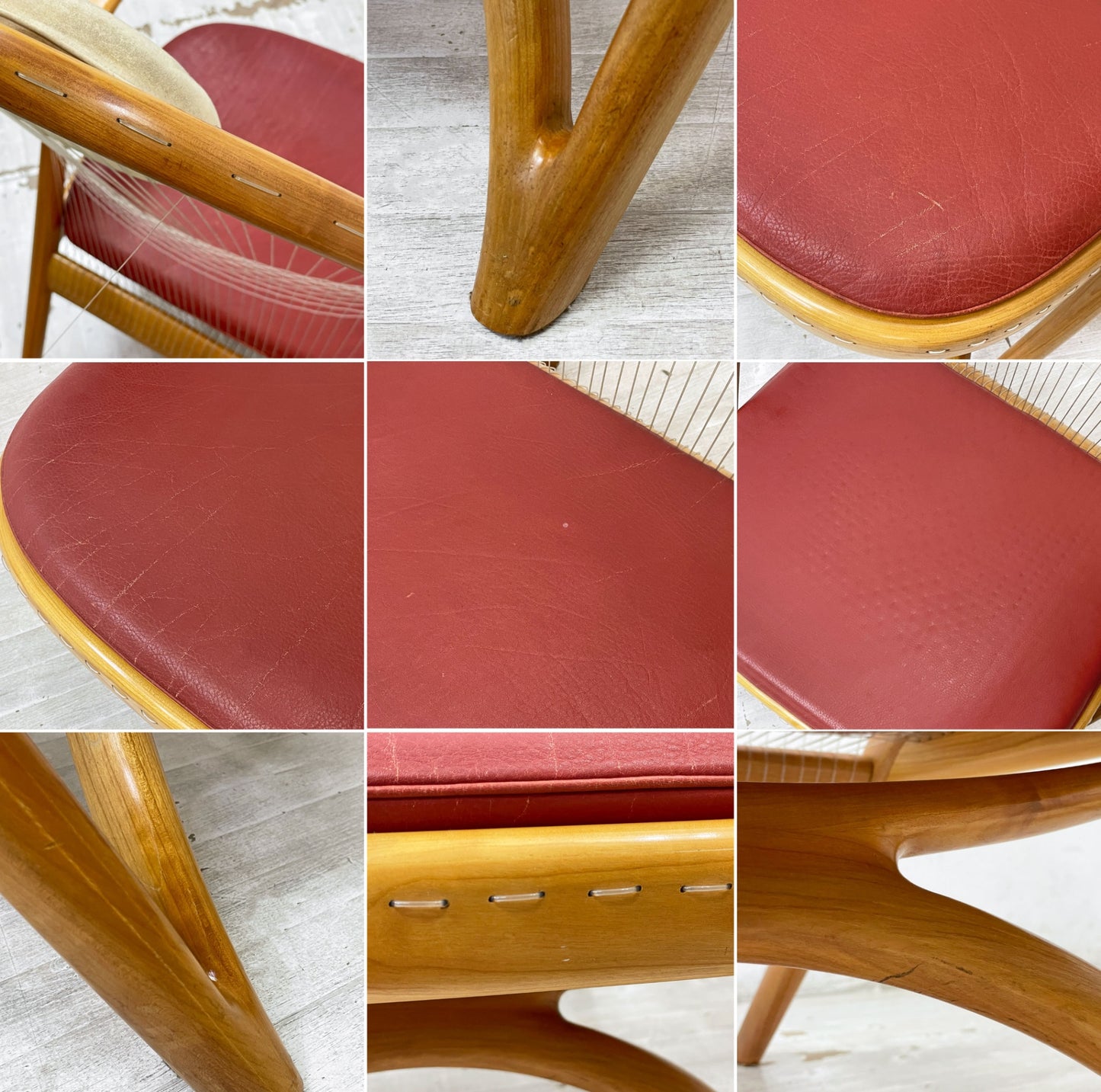 Sørn Horn + Niels Roth Andersen ラケットチェア Racquet Chair チェリー材 Helge Vestergaard Jensen デンマーク 北欧ビンテージ家具 ●