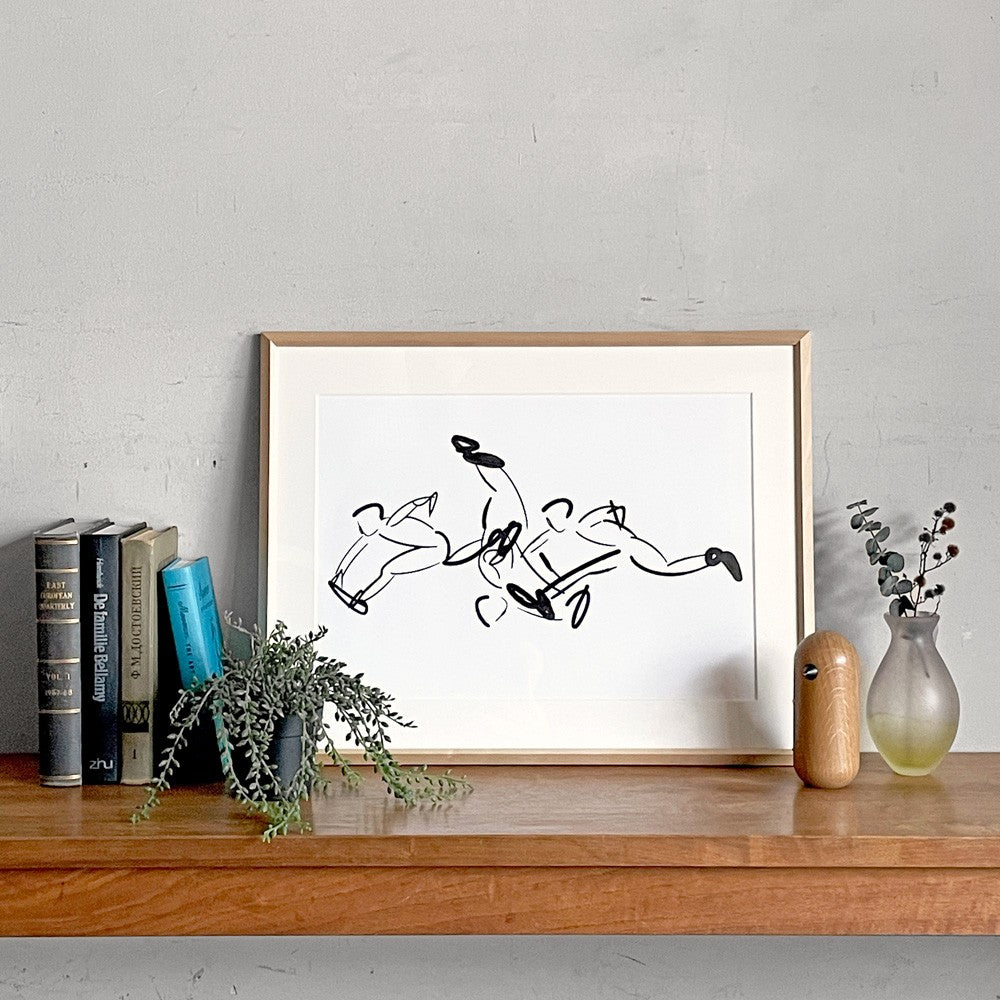 水戸部春奈 Running Drawing 2021 ドローイング 原画 42 × 30cm 額装品 現代作家■