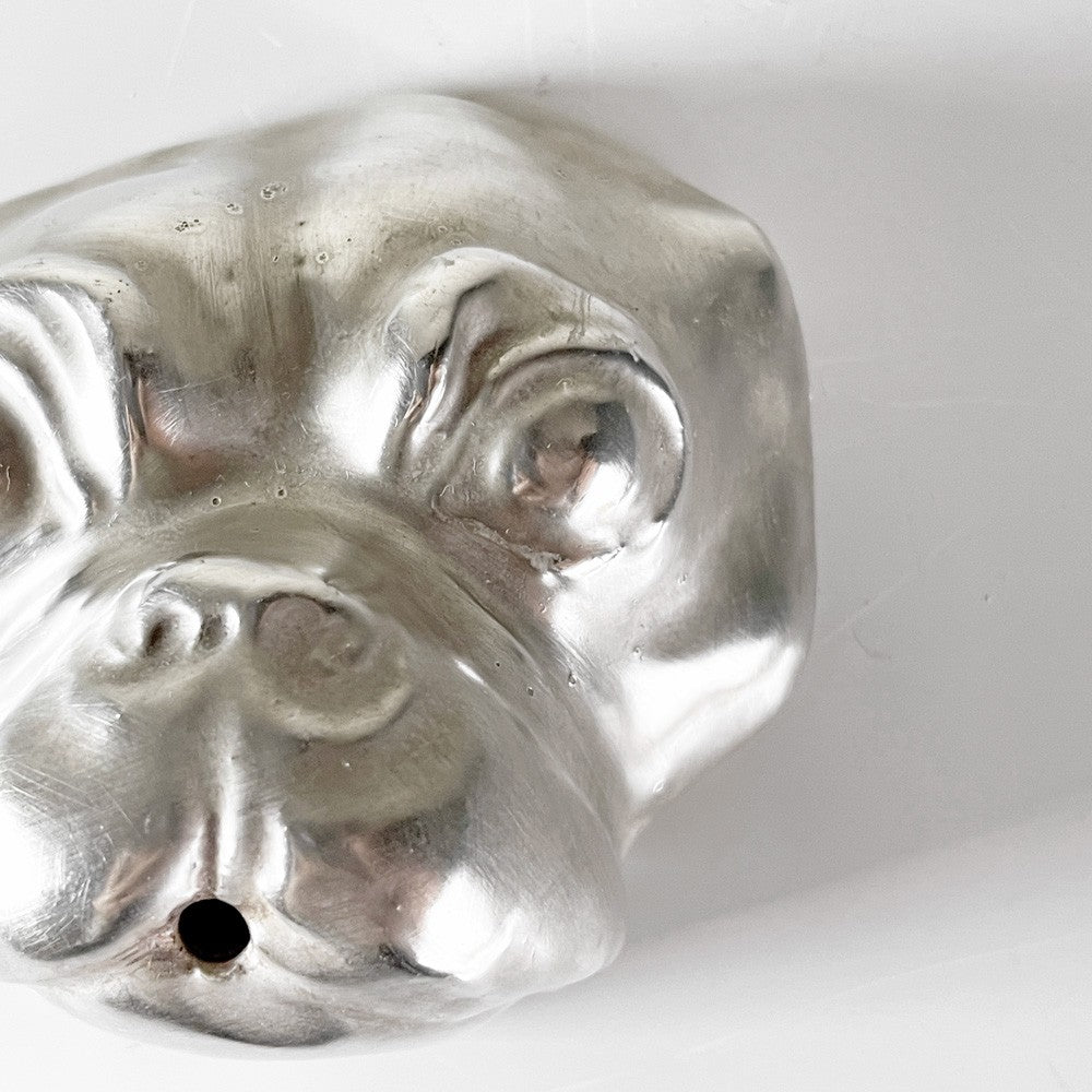 クーンケラミック Kuhn Keramik カルロス・デ・リュクス  Karlos 'de Luxe' インセンスホルダー お香立て 犬の顔 銀メッキ 陶器 ドイツ ■