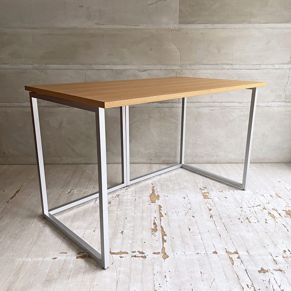 ビスレー BISLEY デスクプラン DESK PLAN Lフット ワーキングテーブル デスク オーク木目調 メラミン天板 スチール脚 W120cm イギリス ♪