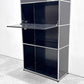 ユーエスエムハラー USMハラー USM Haller キャビネット シェルフ 1列5段 グラファイトブラック ドロップダウンドア ×2 フリップアップドア 鍵付き スイス ●