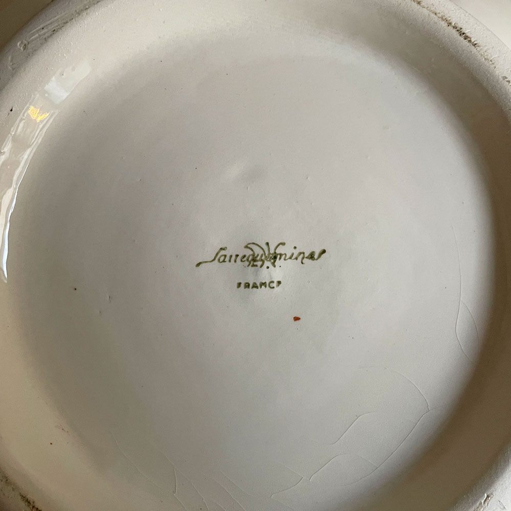 サルグミンヌ窯 Sarreguemines スーピエール スープチュリーン スープ鍋 スープボウル 陶器 1920-50年代 フランス ビンテージ French Vintage アンティーク アイボリー ♪