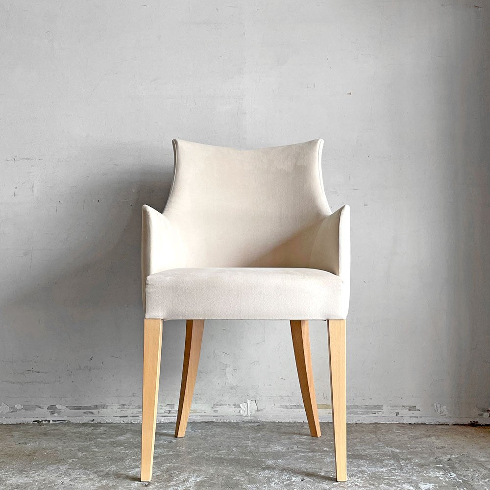 イデー IDEE アミアームチェア AMI ARM CHAIR ダイニングチェア 1pソファ ラムース生地 アイボリー ■