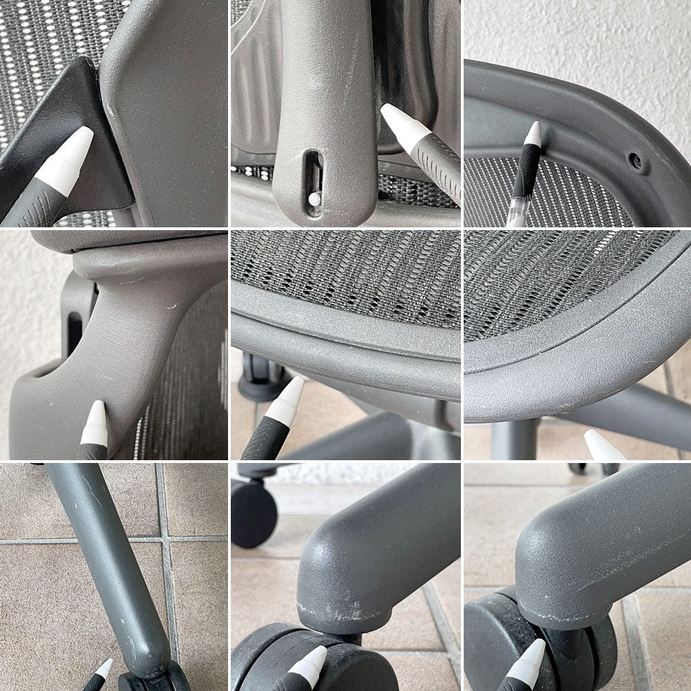 ハーマンミラー Herman Miller アーロンチェア Bサイズ ポスチャーフィット フル装備 グラファイト ビル・スタンフ＆ドン・チャドウィック ◇