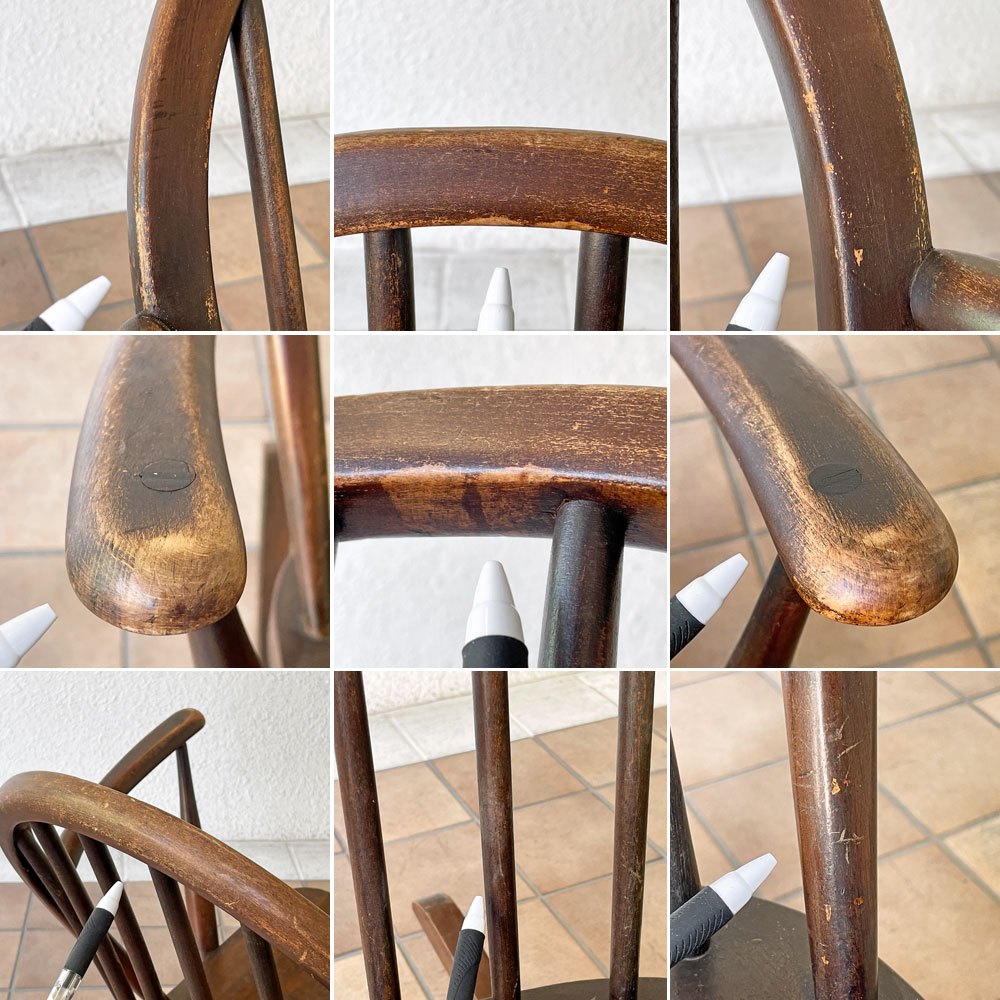 アーコール Ercol ロッキングチェア フープバック エルム材 ブルーラベル 1950年代 UKビンテージ 英国 ◇