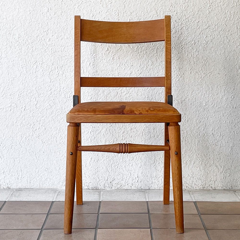 トラックファニチャー TRUCK FURNITURE TS CHAIR ダイニングチェア ナラ無垢材 アイアン 本革 羊革 シープスキン 定価 110,550円 ◇