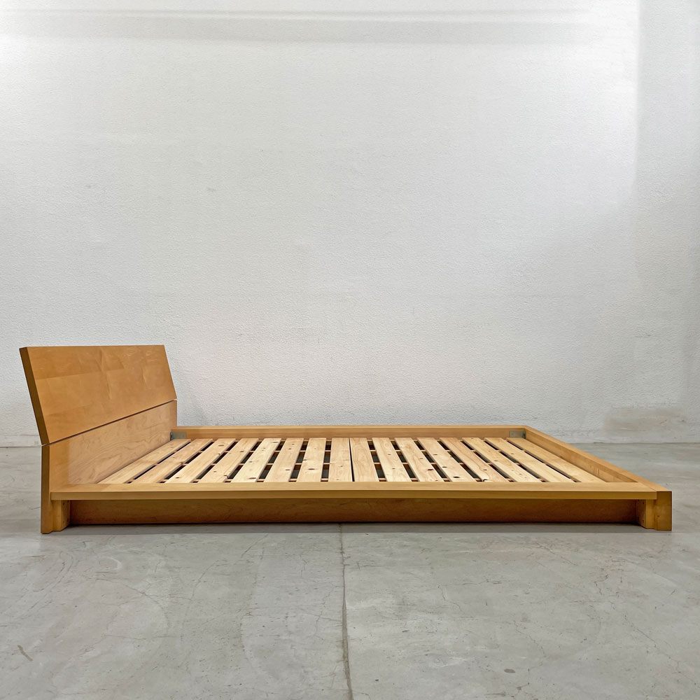 シボネ CIBONE ブルーノ メープル材 ベッドフレームのみ クイーンサイズ W178cm ステージベッド 〓