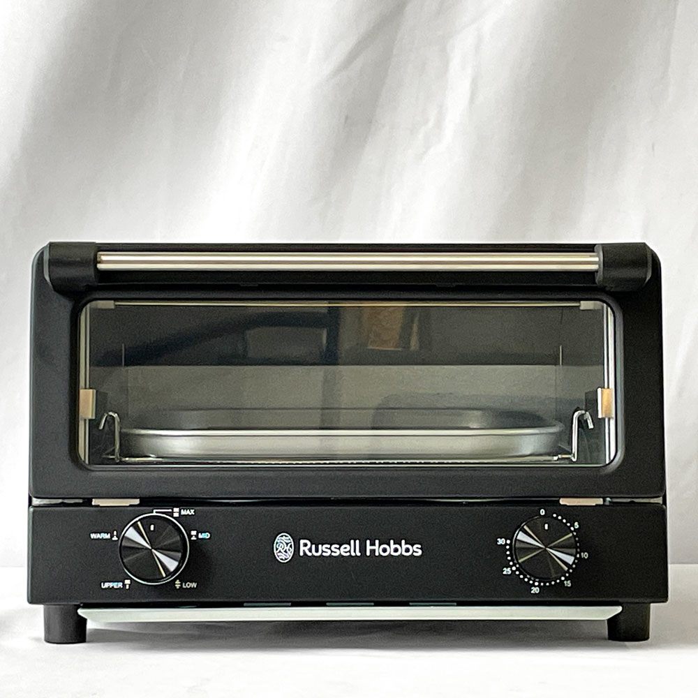 ラッセルホブス Russell Hobbs マットブラック オーブントースター 1200W 7740JP 2023年製 モダンデザイン◇