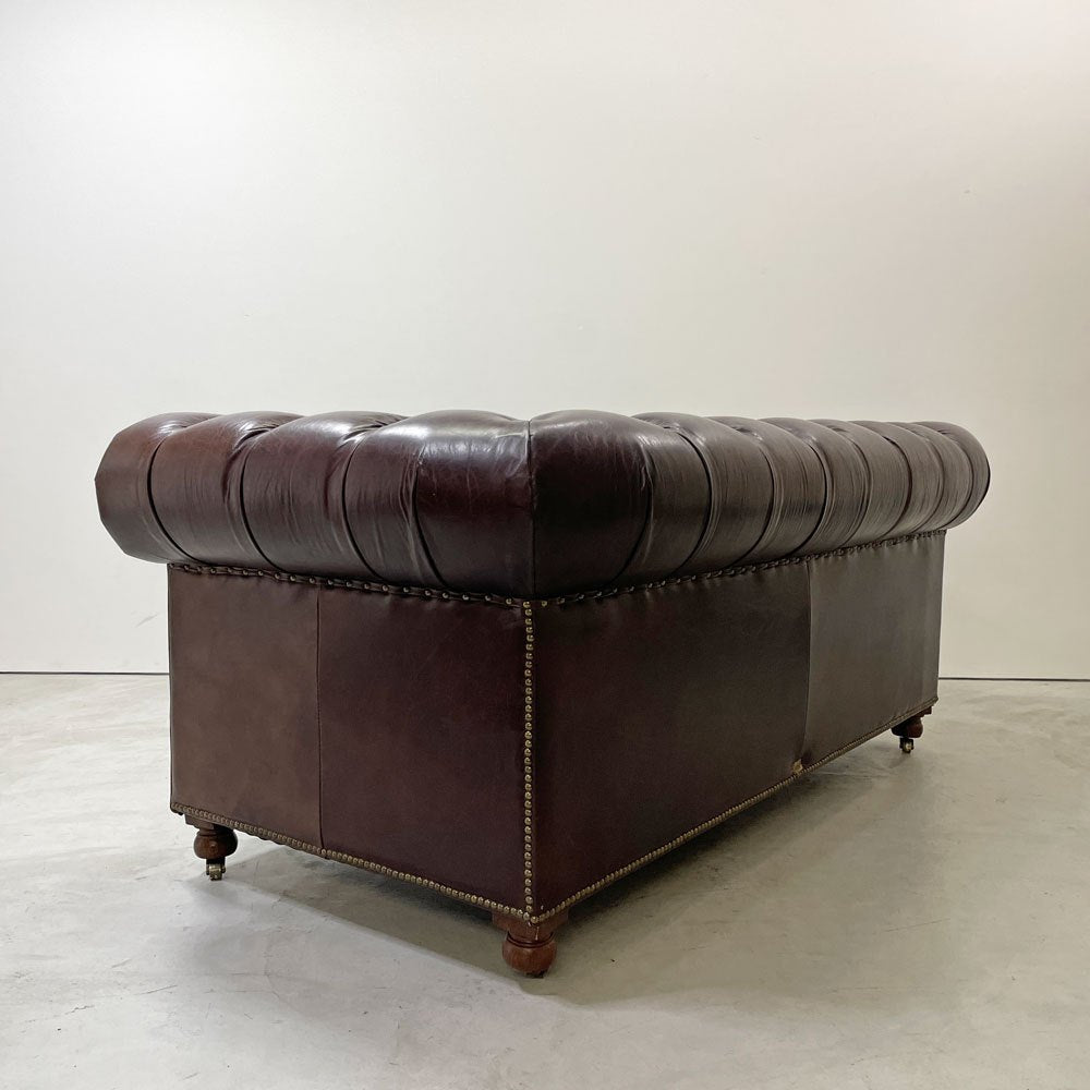 ハロ HALO ケンジントン KENSINGTON BIKER TAN 2Pソファ 2人掛け 牛本革 チェスターフィールドソファ 英国 定価￥550,000- ●