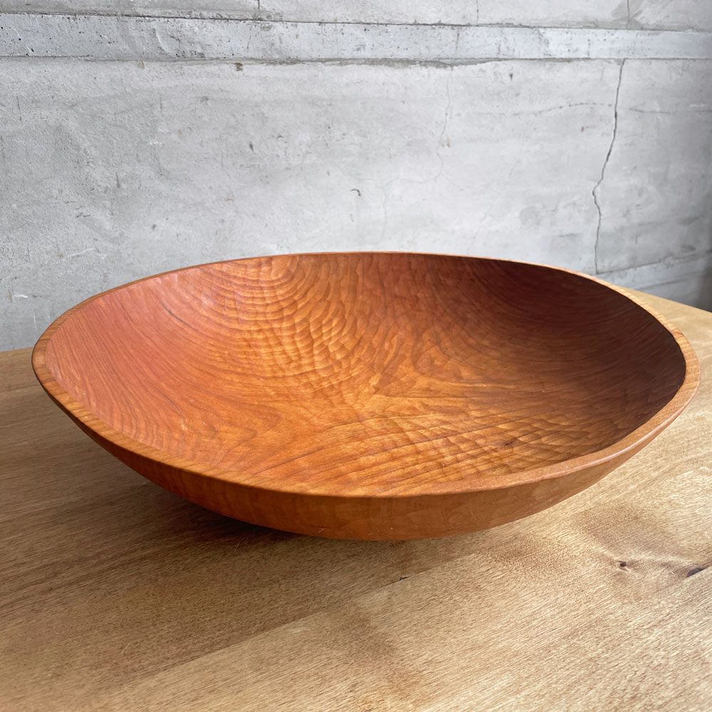 三谷龍二 Ryuji Mitani 山桜 特大ボウル 大鉢 プレート 大皿  木の器 36.5×36.5×9 cm 木工作家 現代作家 希少サイズ ♪