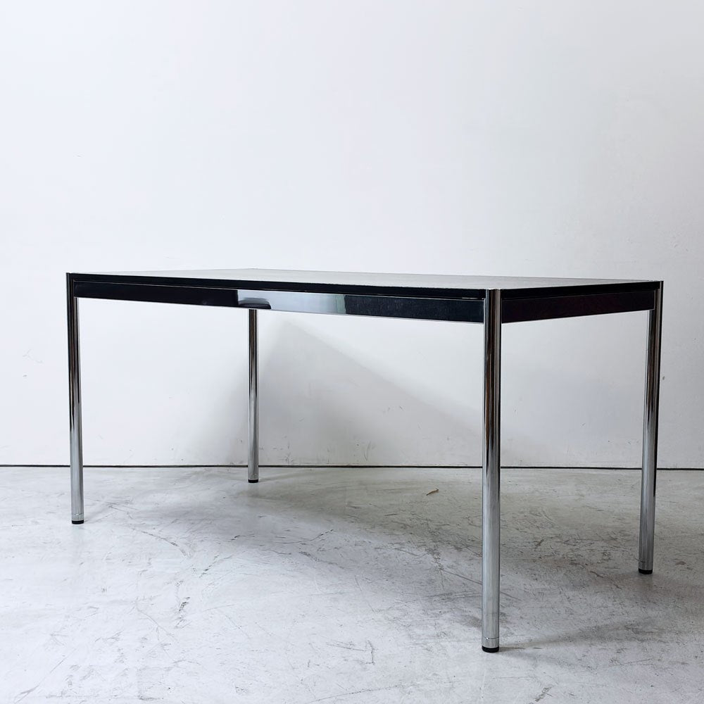 USMモジュラーファニチャー USM Haller USMハラーテーブル ワーキングデスク ダイニングテーブル オーク材 ブラック W150cm 高さ調整リング付き スイス ●