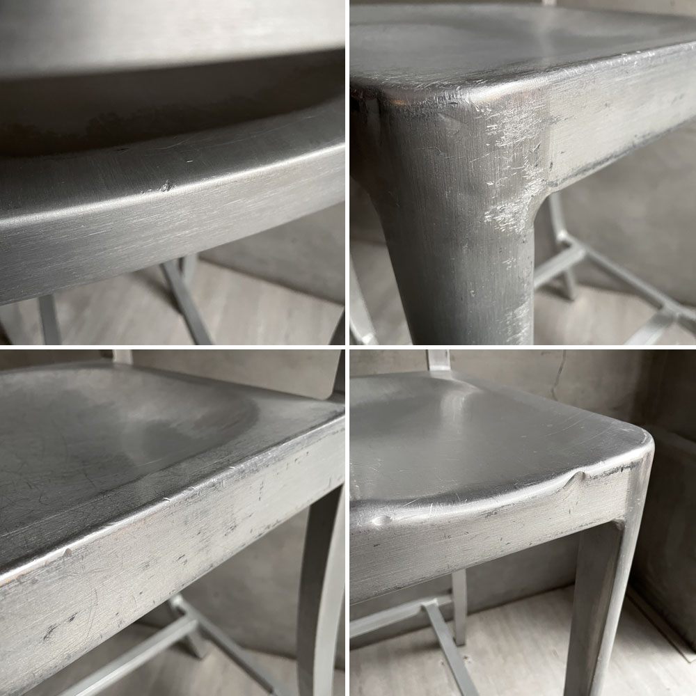ネイビーバースツール Navy BarStool カウンターチェア ハイチェア アルミニウム インダストリアル リプロダクト品  B♪