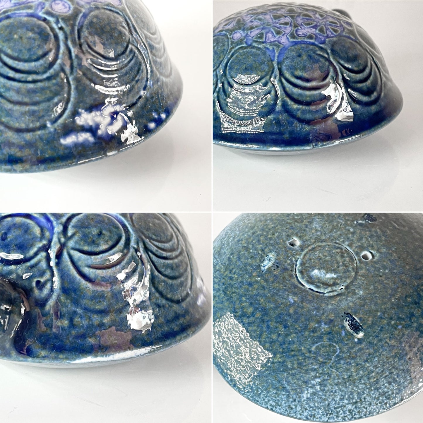 グスタフスベリ GUSTAVSBERG 亀 SKOLUDPADDOR TURTLE ブルー 10cm リサ・ラーソン  ビンテージスウェーデン 北欧雑貨 ■