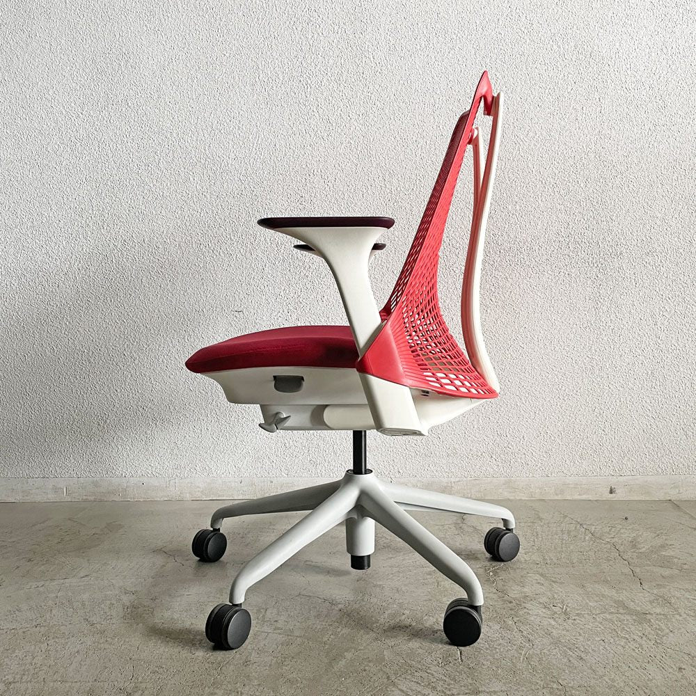ハーマンミラー Herman Miller セイルチェア SAYL CHAIR デスクチェア オフィスチェア レッド ミドルバック イヴ・ベアール 2013年製 旧モデル 〓