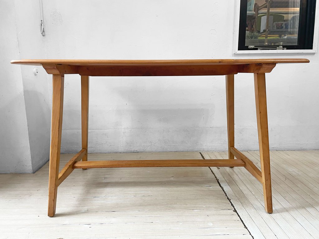 アーコール ercol トレッスル Trestle ダイニングテーブル エルム材 ビーチ材 UKビンテージ 英国家具 希少 ★