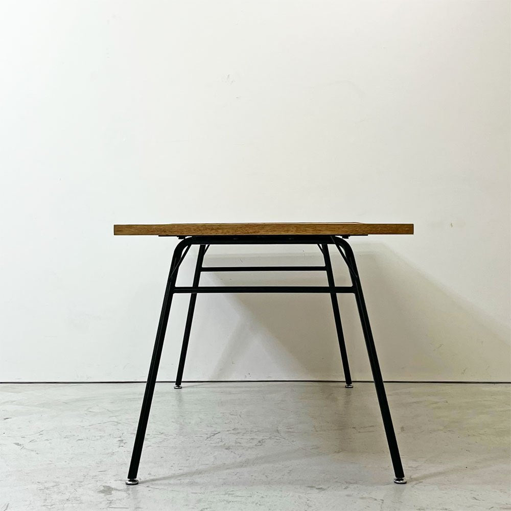 モモナチュラル MOMO Natural ダイニングテーブル PARQUET TOP オーク材 W142cm ISO STEEL LEG ナチュラルモダン ●