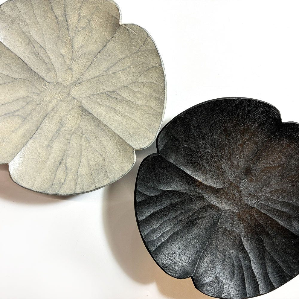 湯浅ロベルト淳 よつば豆皿 小皿 黒 Φ9㎝ 木工作家 現代作家 ★
