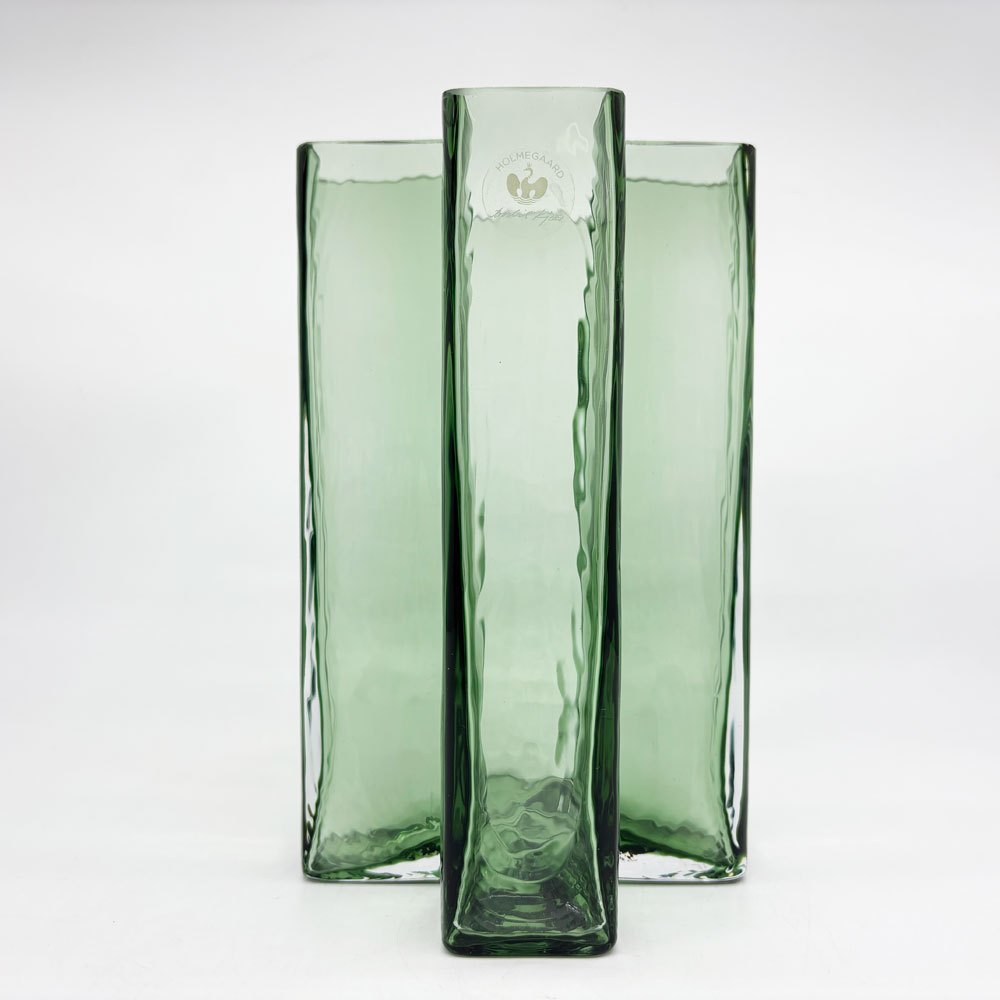 ホルムガード HOLMEGAARD クロスベース Crosses Vase Mサイズ H19cm 十字形の花瓶 フラワーベース グリーン デンマーク 北欧雑貨 ●