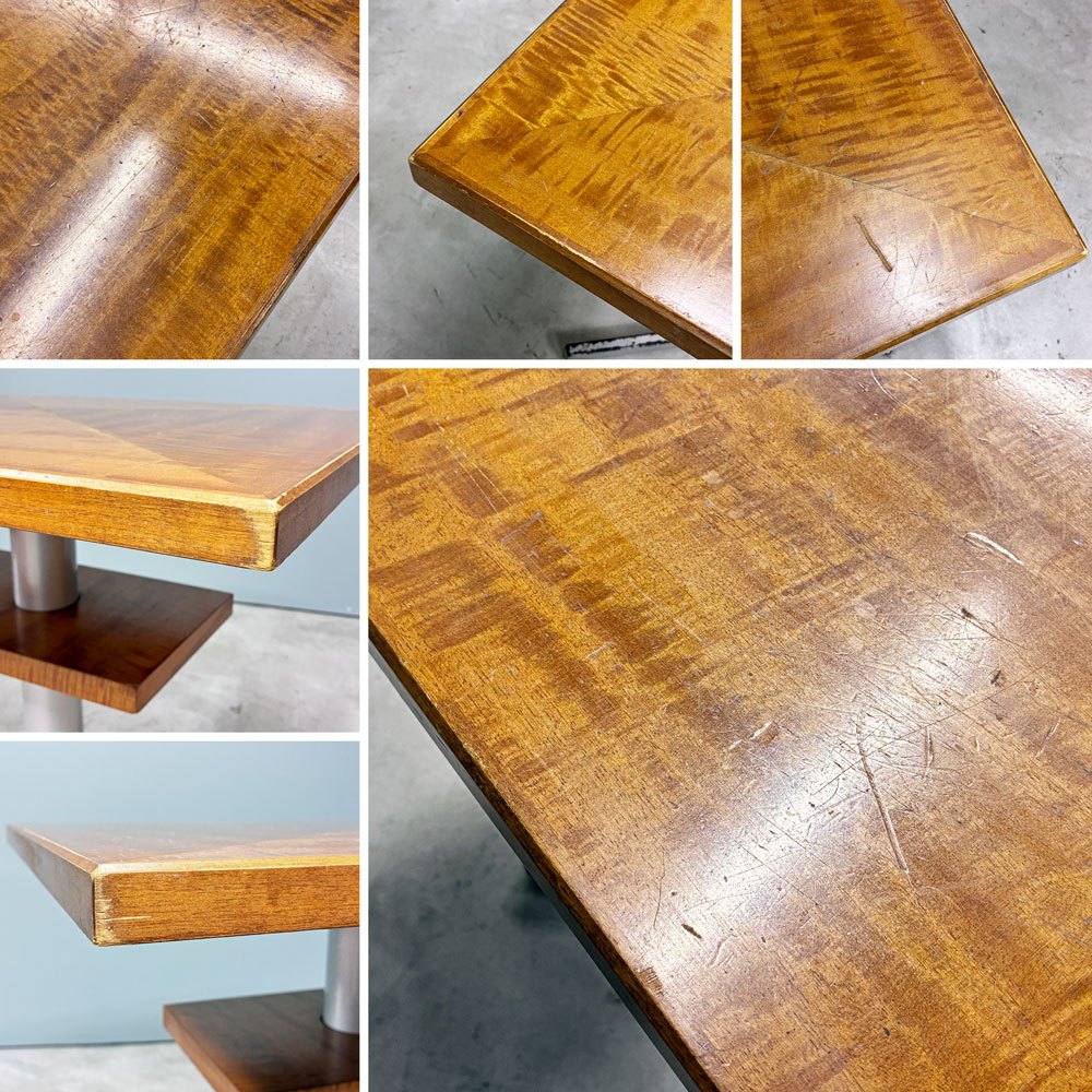 アノニマスデザイン Anonymous Design 木製 カフェテーブル 棚板付き スクエア天板 スチールレッグ オーダーファニチャー 店舗什器 ◎