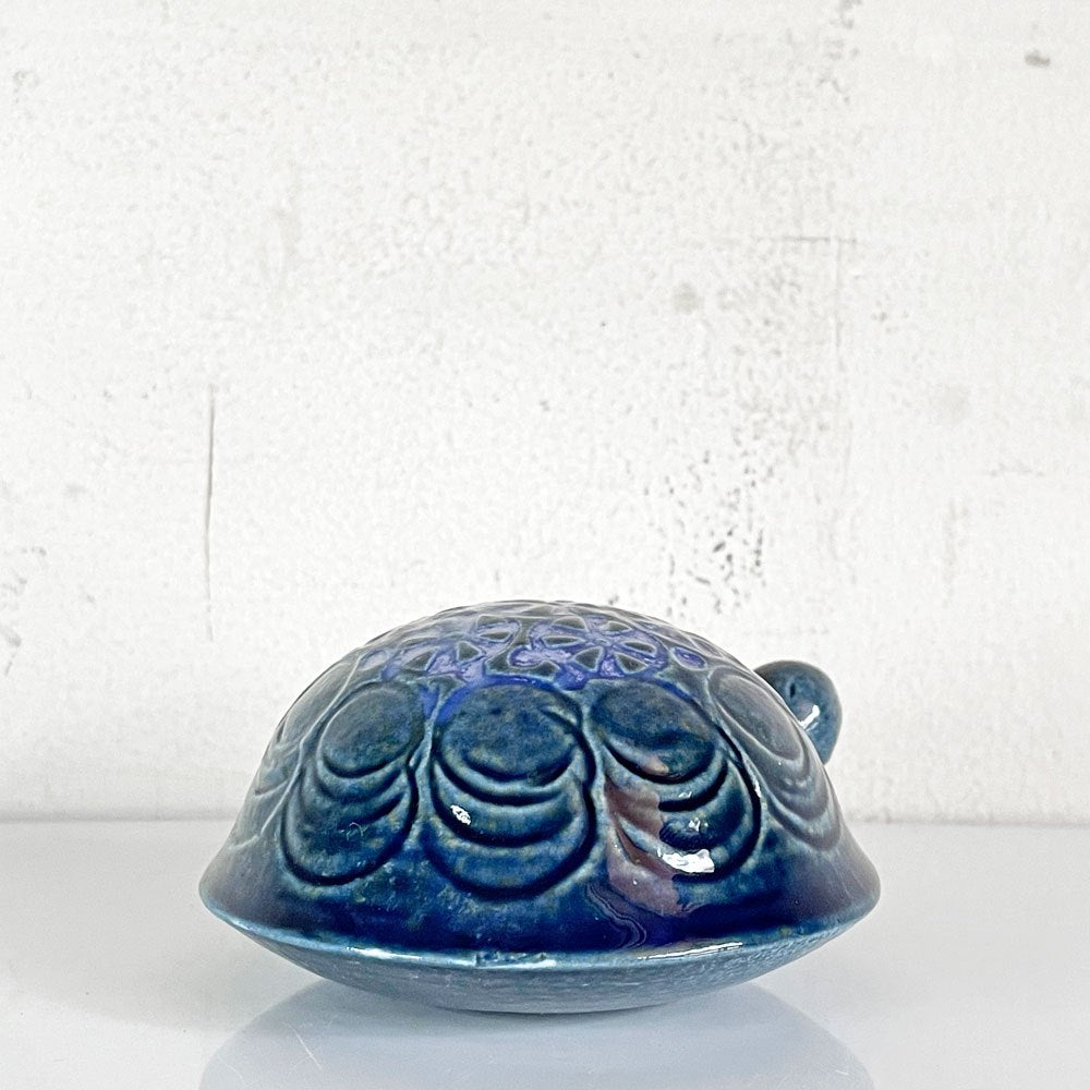 グスタフスベリ GUSTAVSBERG 亀 SKOLUDPADDOR TURTLE ブルー 10cm リサ・ラーソン  ビンテージスウェーデン 北欧雑貨 ■