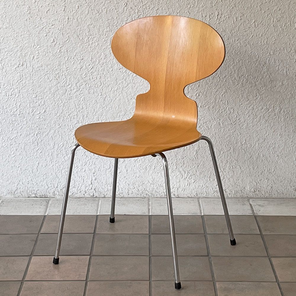 フリッツハンセン Fritz Hansen アントチェア 4本脚 ナチュラルビーチ ラッカー アルネ・ヤコブセン 北欧家具 B ◇