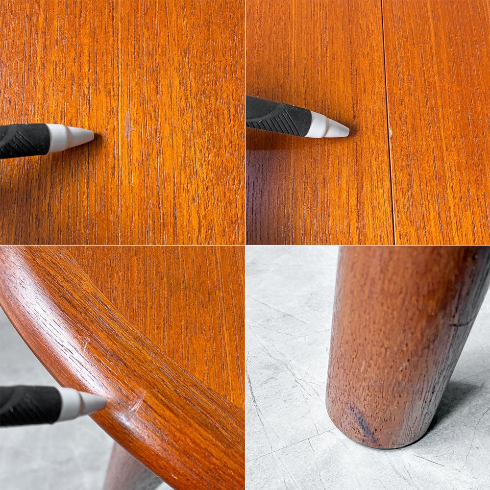 ジャパンビンテージ Japan Vintage チーク材 エクステンション ダイニングテーブル W145㎝ 延長天板欠品 北欧スタイル ★