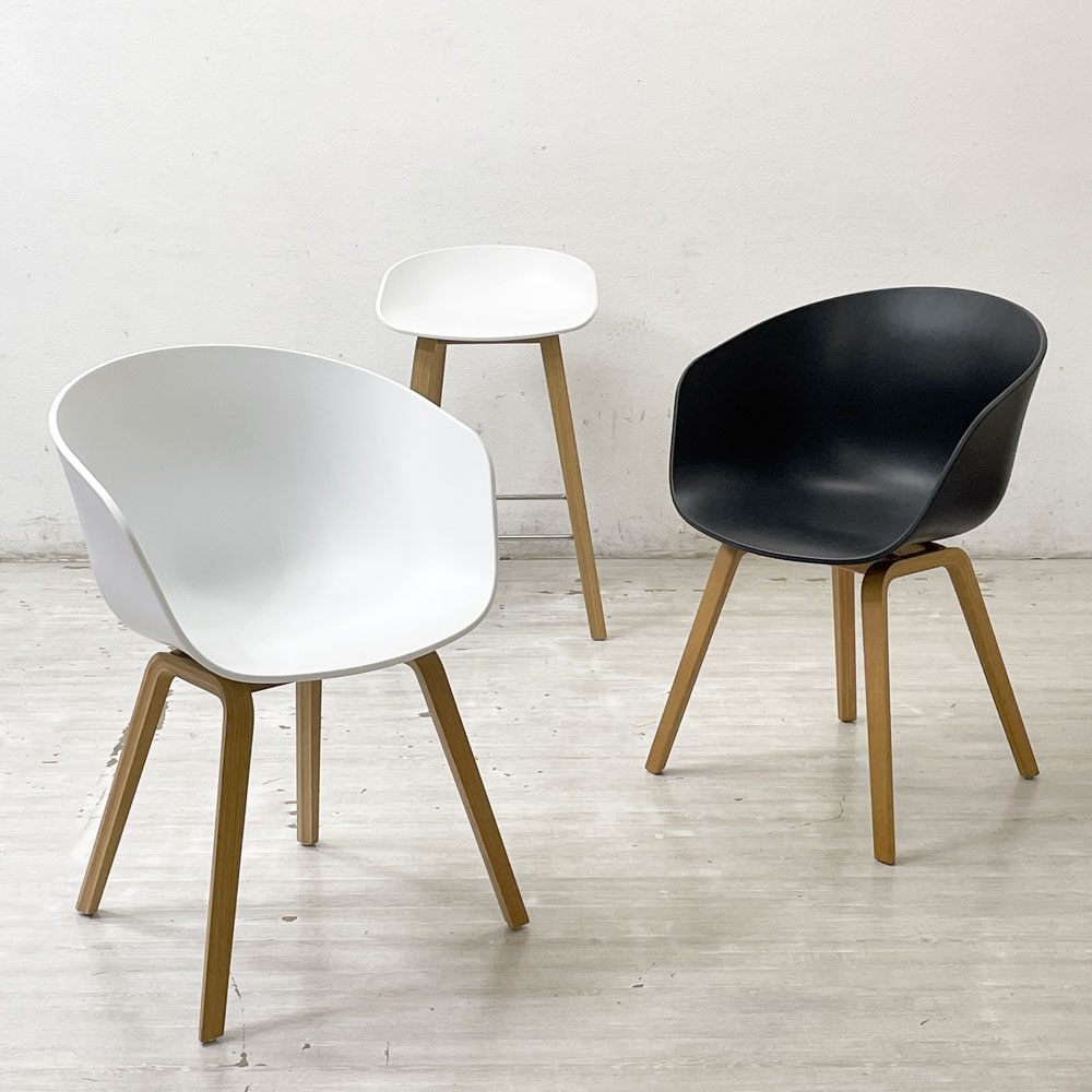ヘイ HAY アバウト ア チェア ABOUT A CHAIR AAC22 アームチェア ダイニングチェア ホワイト 木製脚 ヒー・ウェリング 北欧モダン デンマーク ●