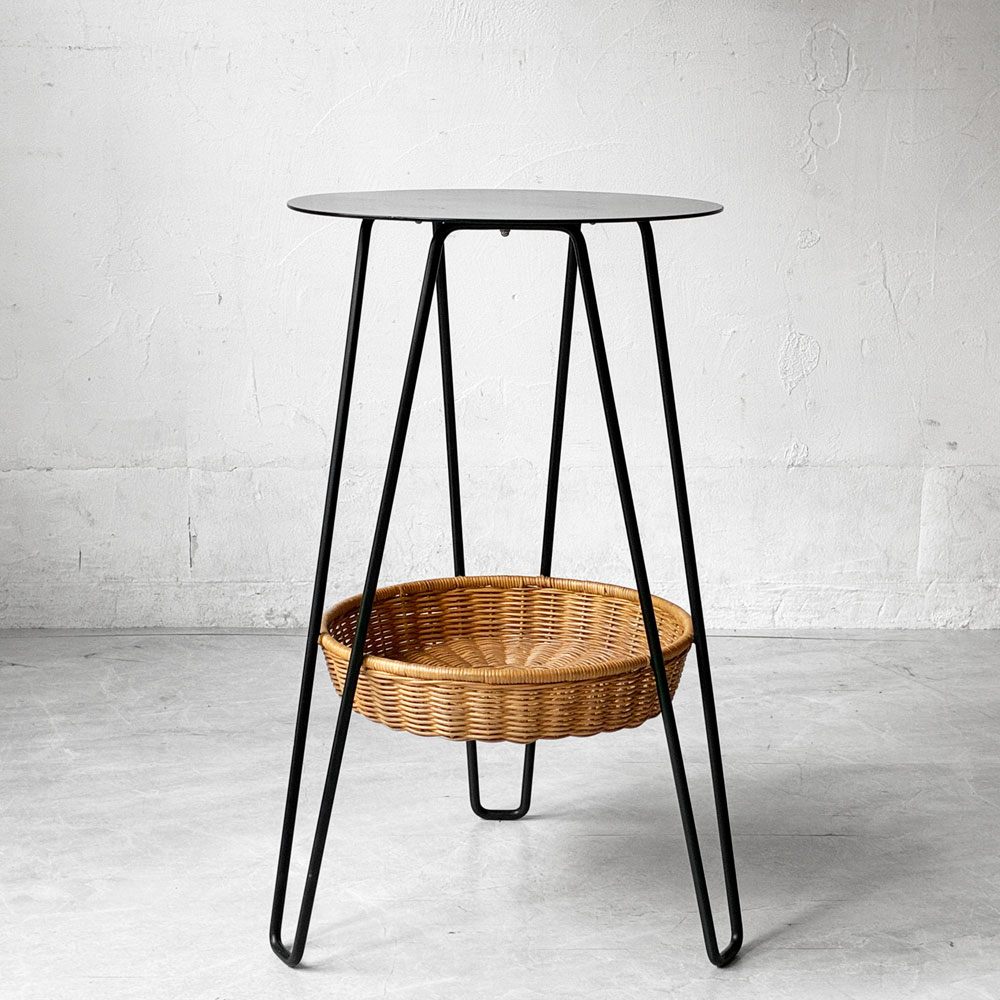 イデー IDEE ワラビー WALLABY SIDE TABLE サイドテーブル ラタン スチール ブラック ナチュラルデザイン ★