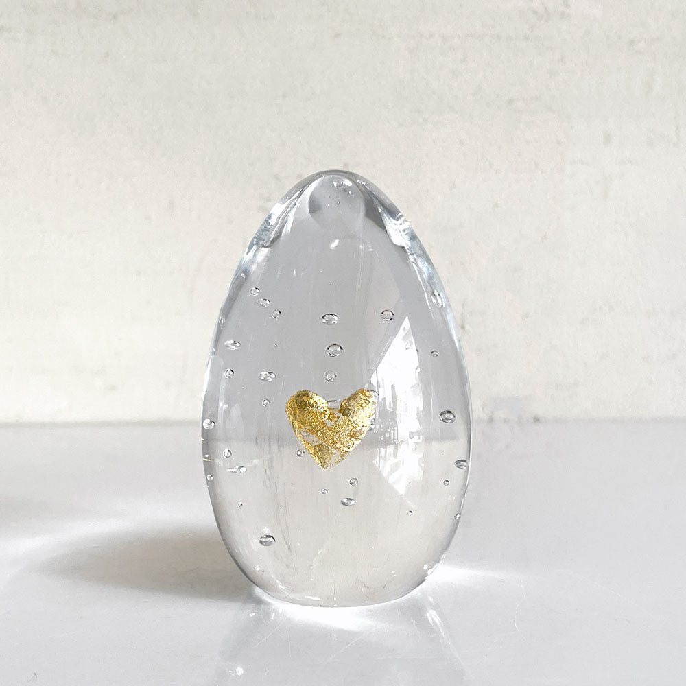 イイノナホ iino naho ハート Heart ペーパーウエイト ガラスオブジェ 箱付き 置物  現代作家 ガラス作家 ■