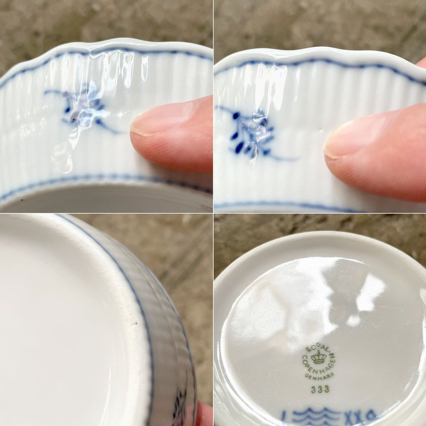 ロイヤルコペンハーゲン ROYAL COPENHAGEN ブルーフルーテッド Blue Fluted ジャパニーズ Japanese ラウンドディッシュ 平皿 丸皿 φ11cm デンマーク製 北欧 廃番 B ■