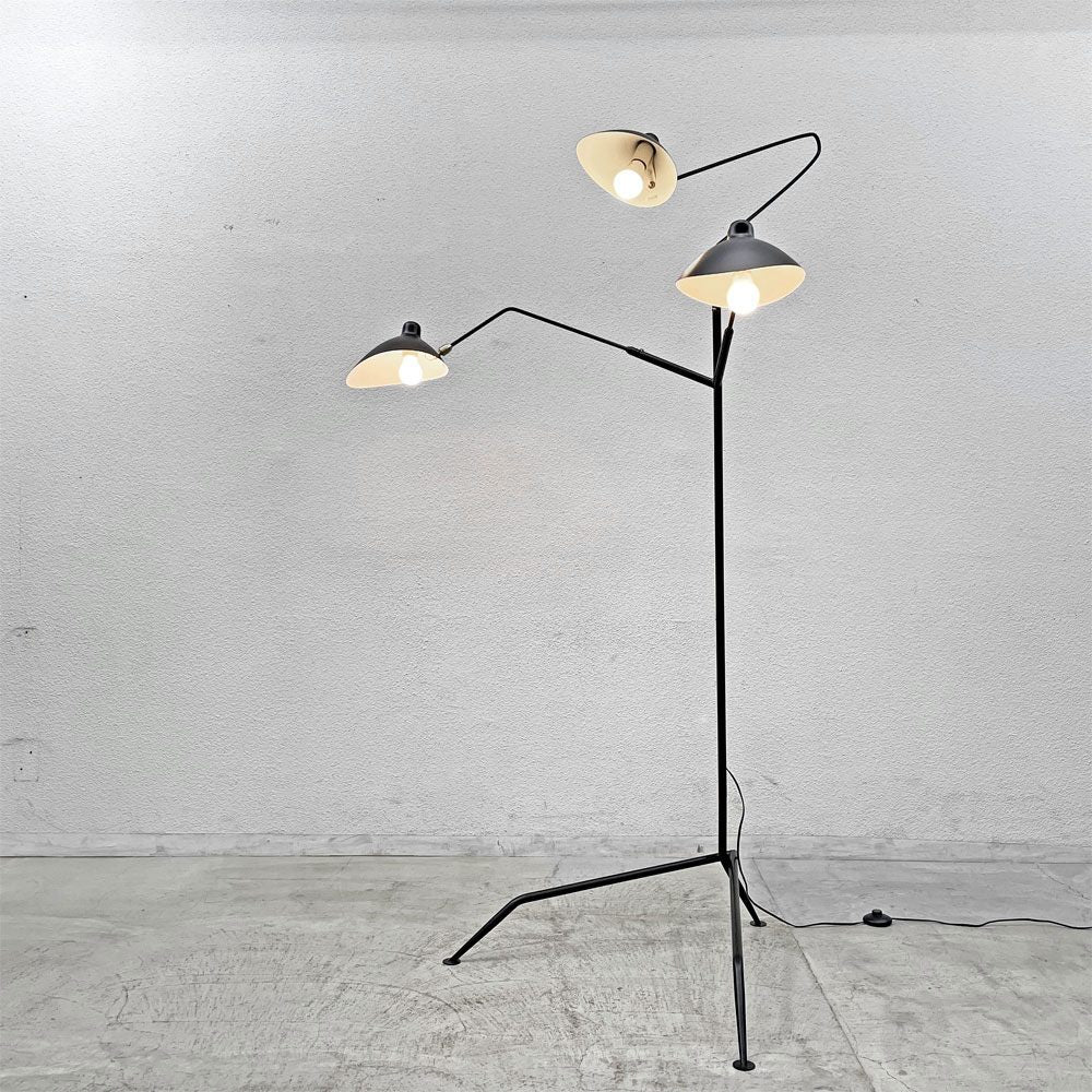 セルジュ・ムーユ Serge Mouille ランパデール トワ ルミエーレ LAMPADAIRE 3 LUMIERES フロアスタンド ランプ 3灯 フットスイッチ付き リプロダクト 〓