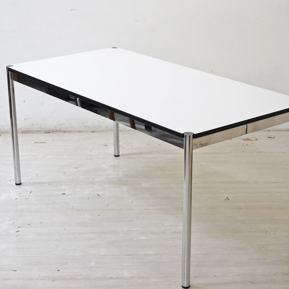 USMモジュラーファニチャー USM Haller USMハラーテーブル ワーキングデスク ダイニングテーブル W150×D75×H70cm パールグレーラミネート(ホワイト) 高さ調整機能付 ●