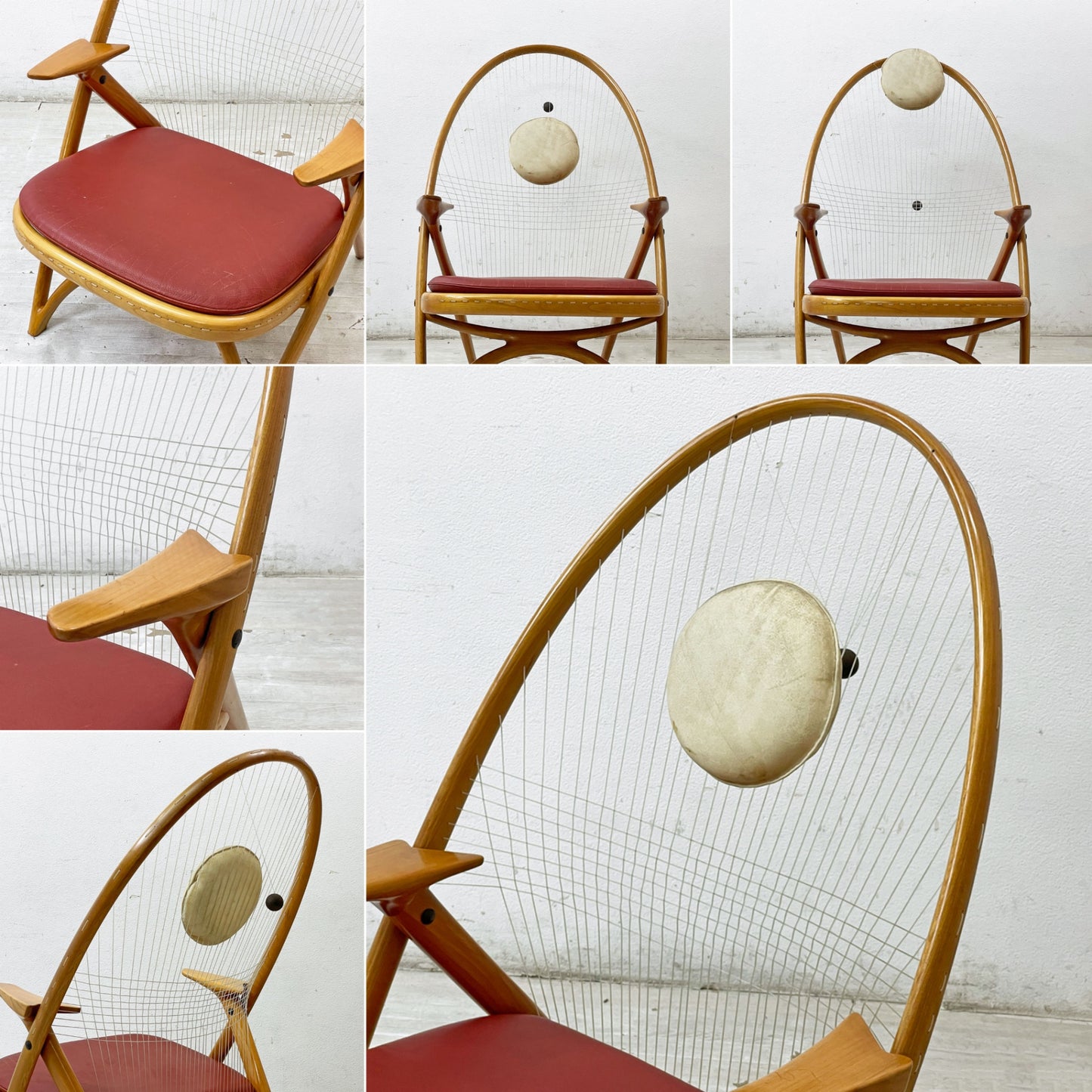Sørn Horn + Niels Roth Andersen ラケットチェア Racquet Chair チェリー材 Helge Vestergaard Jensen デンマーク 北欧ビンテージ家具 ●