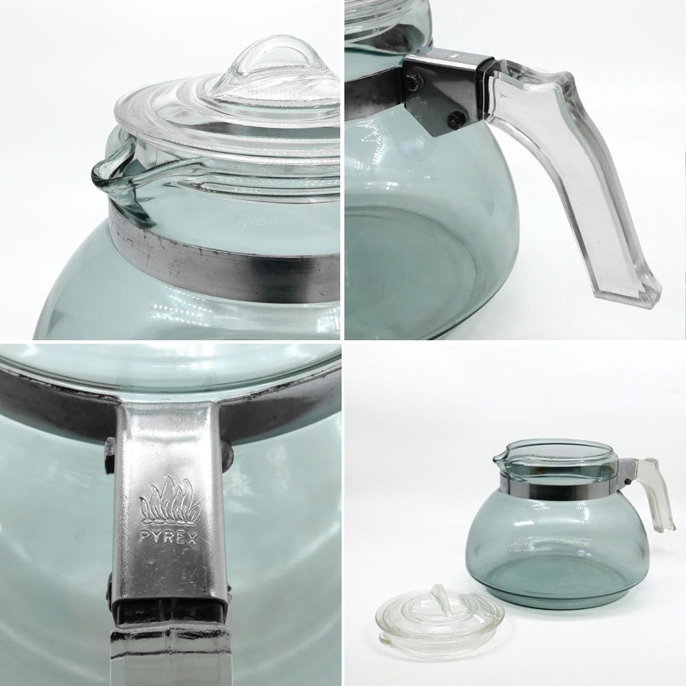 オールドパイレックス OLD PYREX コーニング社 Corning フレームウェア FLAMEWARE 7152 ティーケトル teakettle 10cup ティーポット ガラス  1930年～1940年代 希少初期型 ●